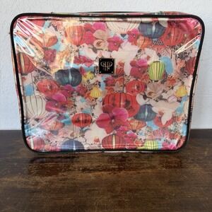 Purse N Toiletries Makeup Bag Lantern Orchid Pattern With 4 Pouches